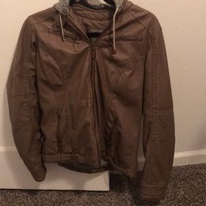 Brown leather jacket